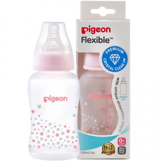 Bình sữa Pigeon PP Streamline 150ml / 250ml cổ hẹp hình ngôi sao