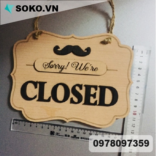 Bảng treo Open - Closed 2 mặt mềm mại 22 x 18 cm