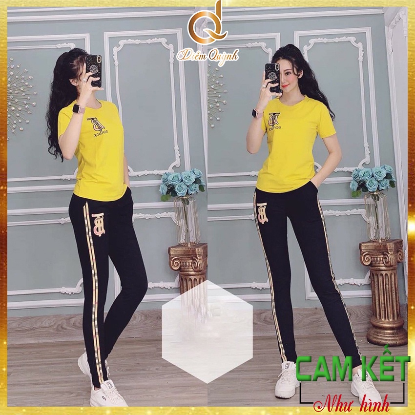 Đồ Bộ Nữ Mặc Nhà Thể Thao Đẹp Thun Cotton Nữ Mặc Ngủ Ở Nhà Dễ Thương Quần Dài Cute Diễm Quỳnh S037