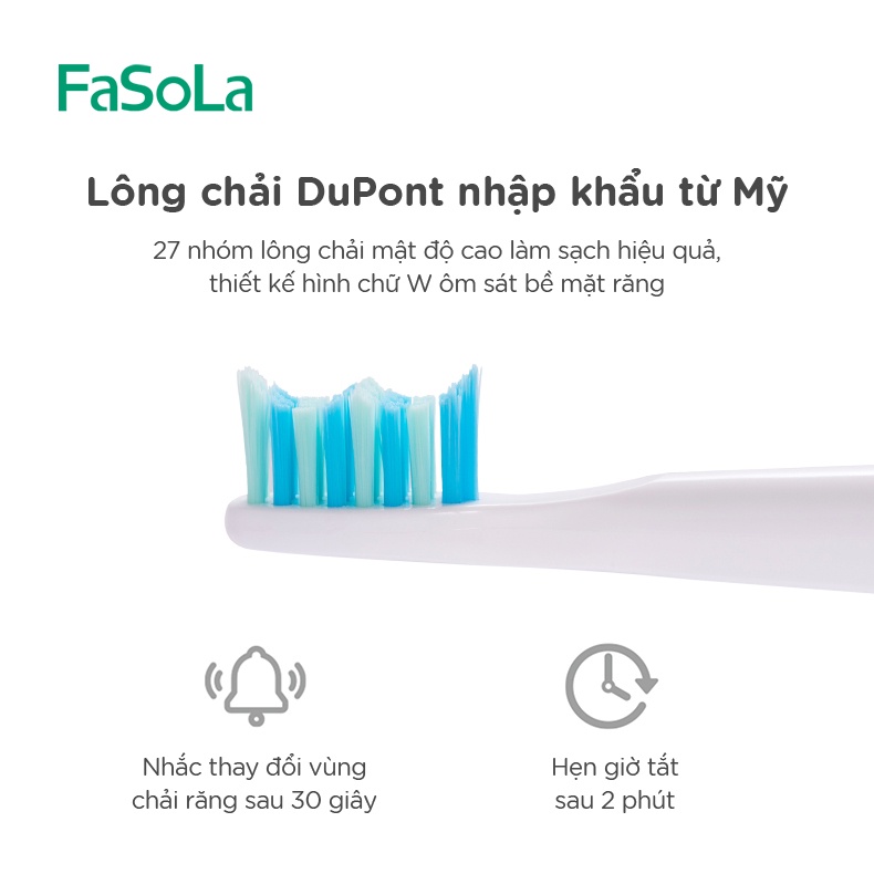Bàn chải đánh răng điện sóng âm lông chải nhập khẩu từ Mỹ FASOLA FSLJY-213