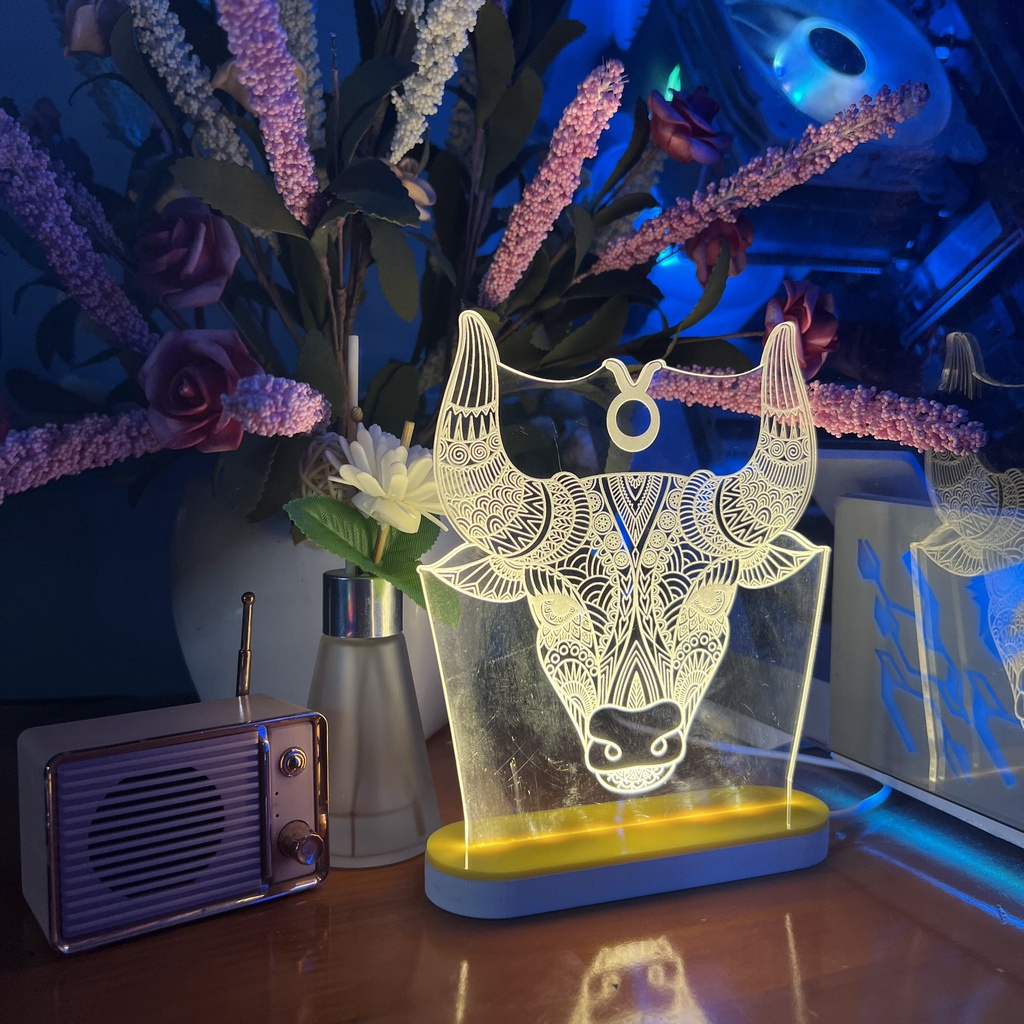 Đèn Ngủ Trang Trí 3D 12 cung hoàng đạo Nhiều Mẫu Siêu Xinh - Đầu Cắm USB