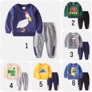 Combo 2 bộ nỉ da cá trẻ em