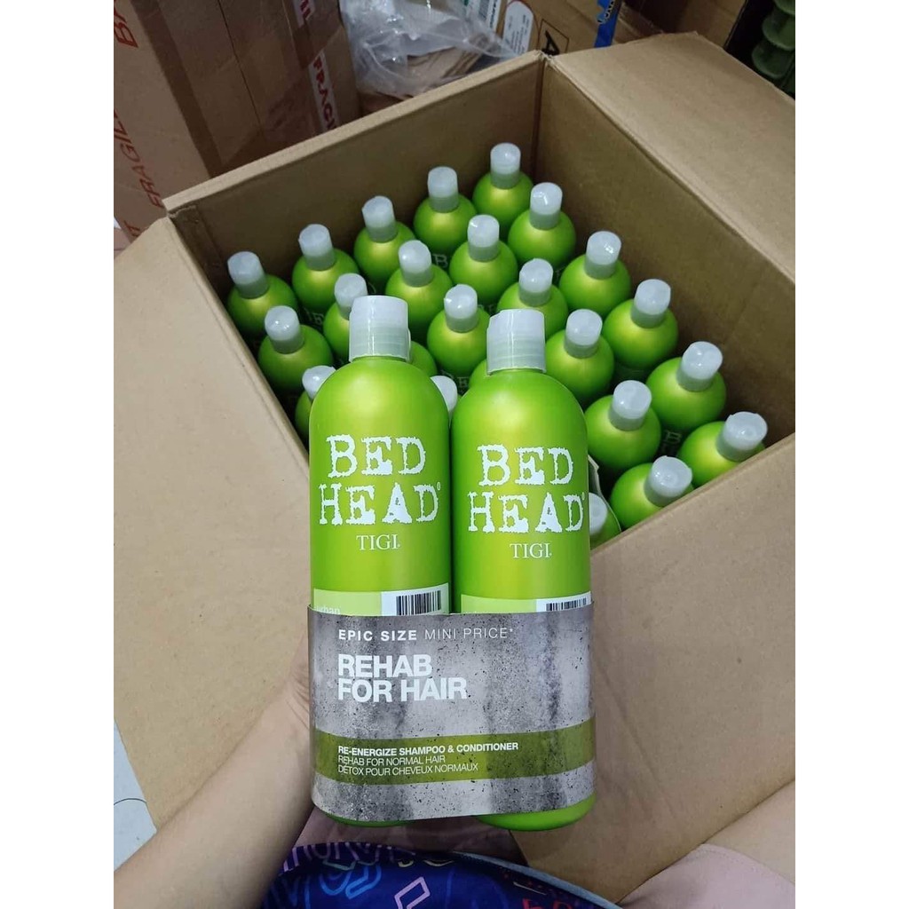 Tigi- Cặp gội xả Re- Energize Shampoo & Conditioner xanh lá 2 x 750 ml