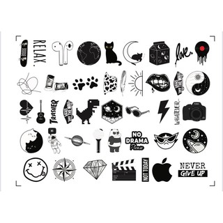 Sticker chống nước cao cấp bền đẹp phong cách màu BLACK  Dán điện thoại, laptop, vali, mũ bảo hiểm