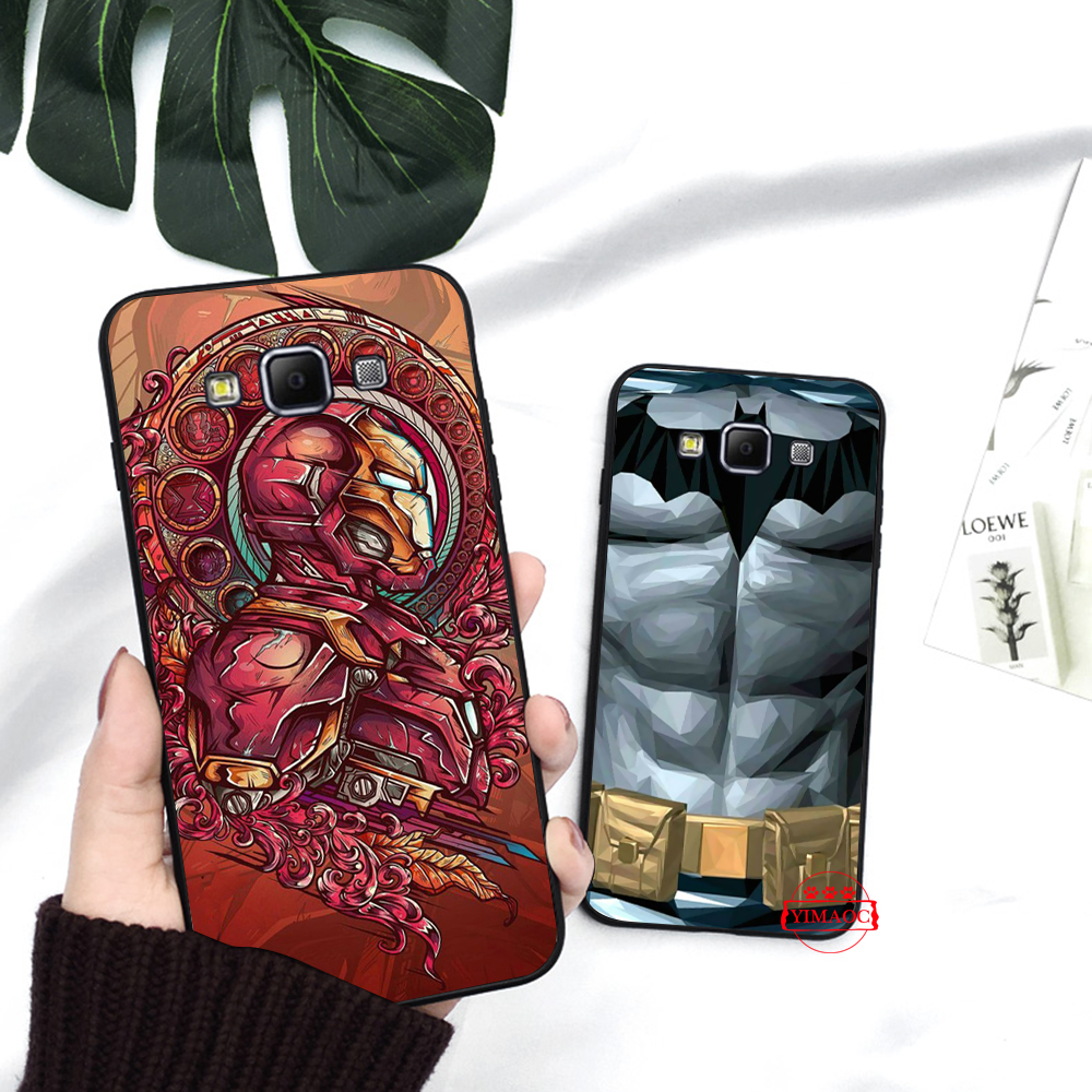 Ốp điện thoại in anh hùng Marvel Captain Iron Man cho Samsung A3 A5 A6 Plus A7 A8 A9 2016 2017 2018 A2 Core