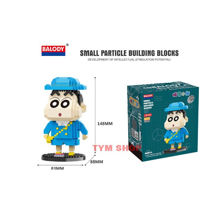 Xếp hình nanoblock Shin cậu bé bút chì nano block cho bé trai bé gái Chính Hãng Balody