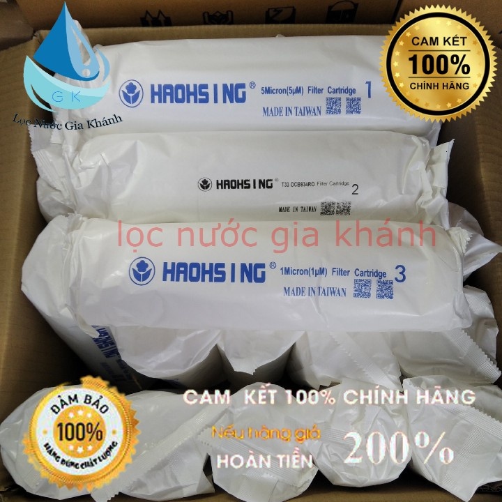 Combo 8 Bộ lõi lọc số 1,2,3 dành cho máy lọc nước RO hãng Haohsing