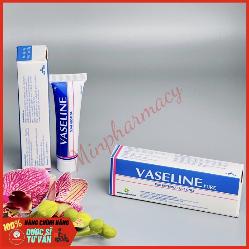 Kem dưỡng ẩm VASELINE Pure Agimexpharm (Tuýp 10g) - Minpharmacy