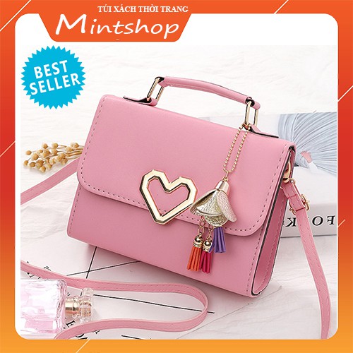 [Mã FASHIONGREEN264 giảm 10% tối đa 30k đơn từ 99k] TÚI ĐEO CHÉO NỮ KHÓA TRÁI TIM DA MỀM PHOM ĐẸP THỜI TRÀNG HÀN QUỐC