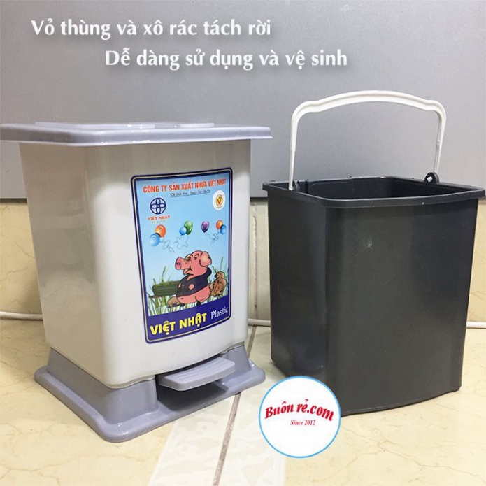Thùng rác nhựa bật nắp , thùng rác đạp chân nhựa Việt Nhật
