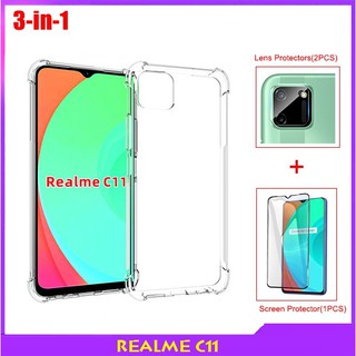 Miếng Dán Cường Lực , Dán Bảo Vệ Camera , Ốp Lưng Chống Sốc  3 Trong 1 Cho Realme C11