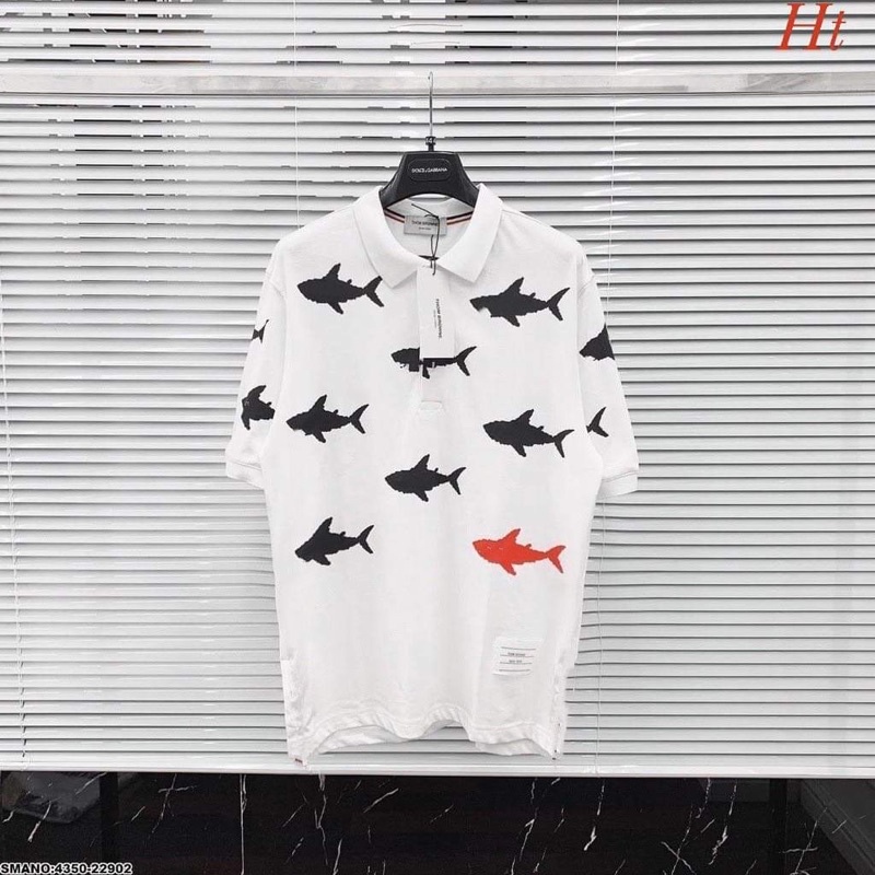 Áo polo cá đen đỏ HT12