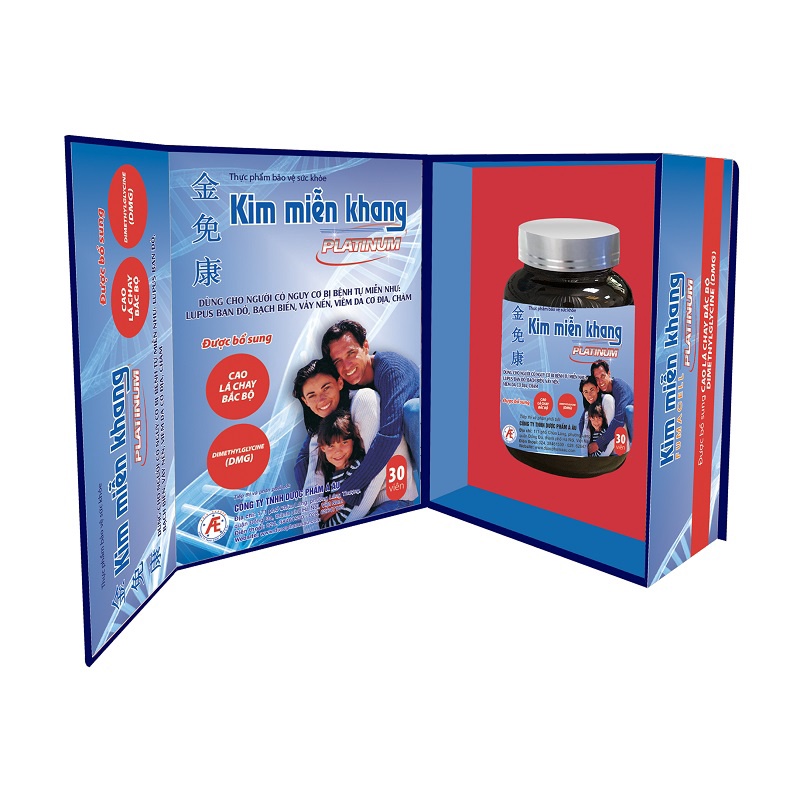 ✅✅✅Kim Miễn Khang Platinum 30 viên- Hỗ trợ điều trị Lupus ban đỏ, bạch biến, vảy nến, viêm da cơ địa, chàm