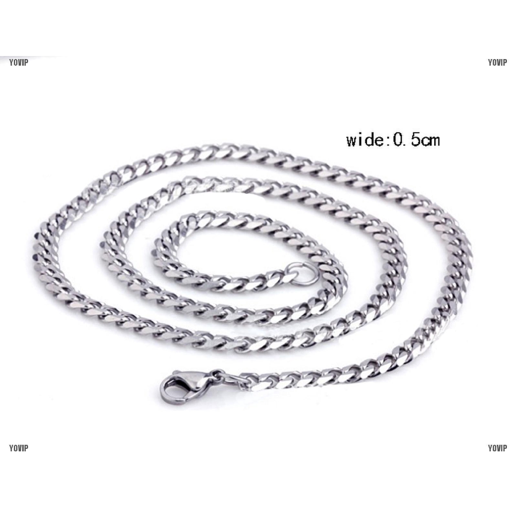 Dây chuyền thép không gỉ mạ bạc dày 5mm dành cho bạn nam