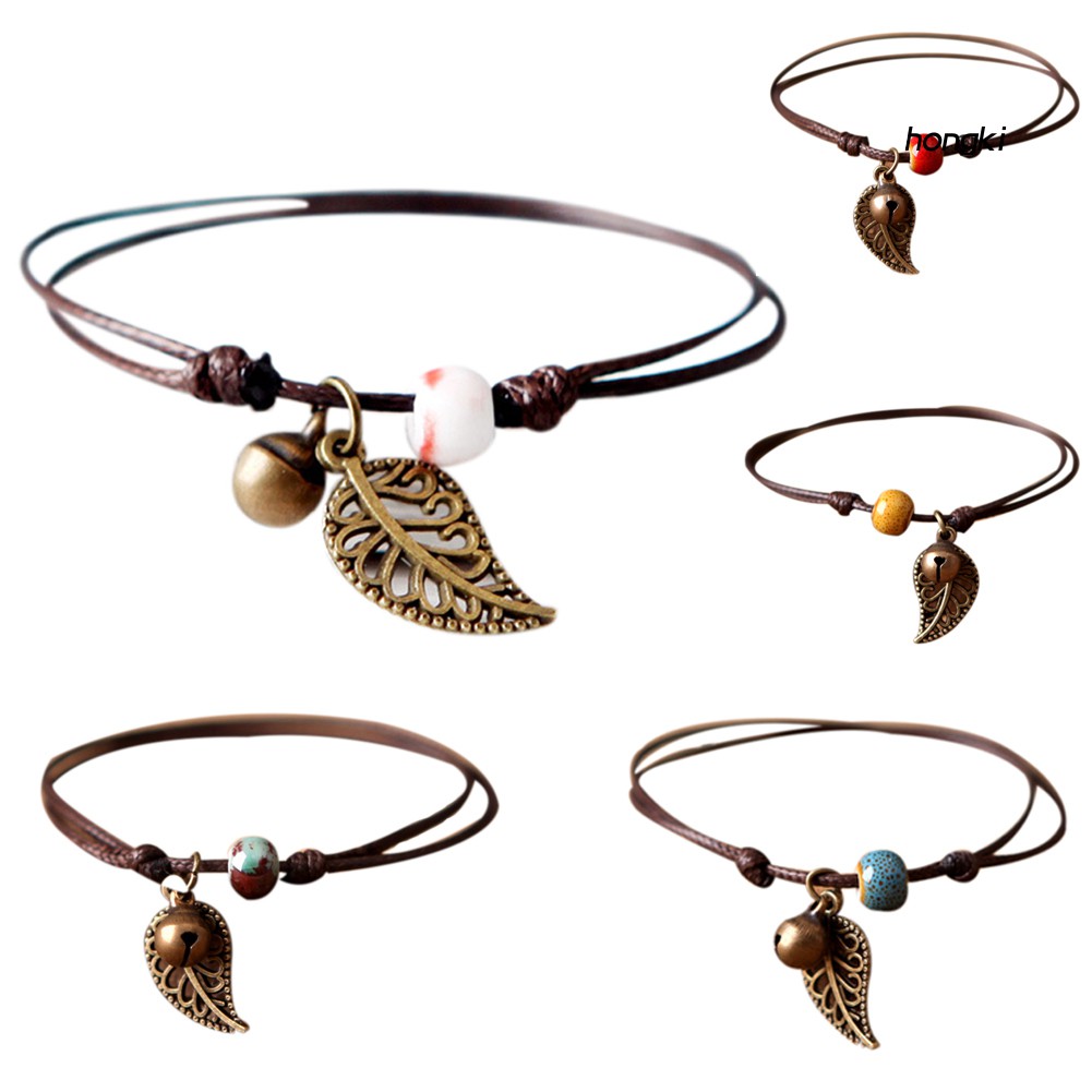 Vòng đeo tay đính hạt gốm phong cách vintage thời trang unisex