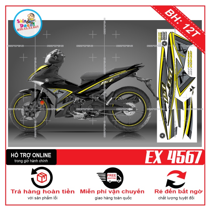 TEM RỜI EX 150 MX KING 4567 -- SHIN DECAL 2