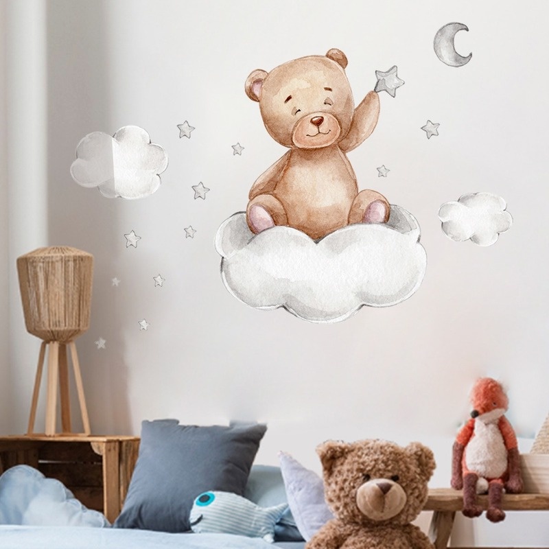 Giấy dán tường 45*30cm hoạt hình dễ thương trang trí phòng bé