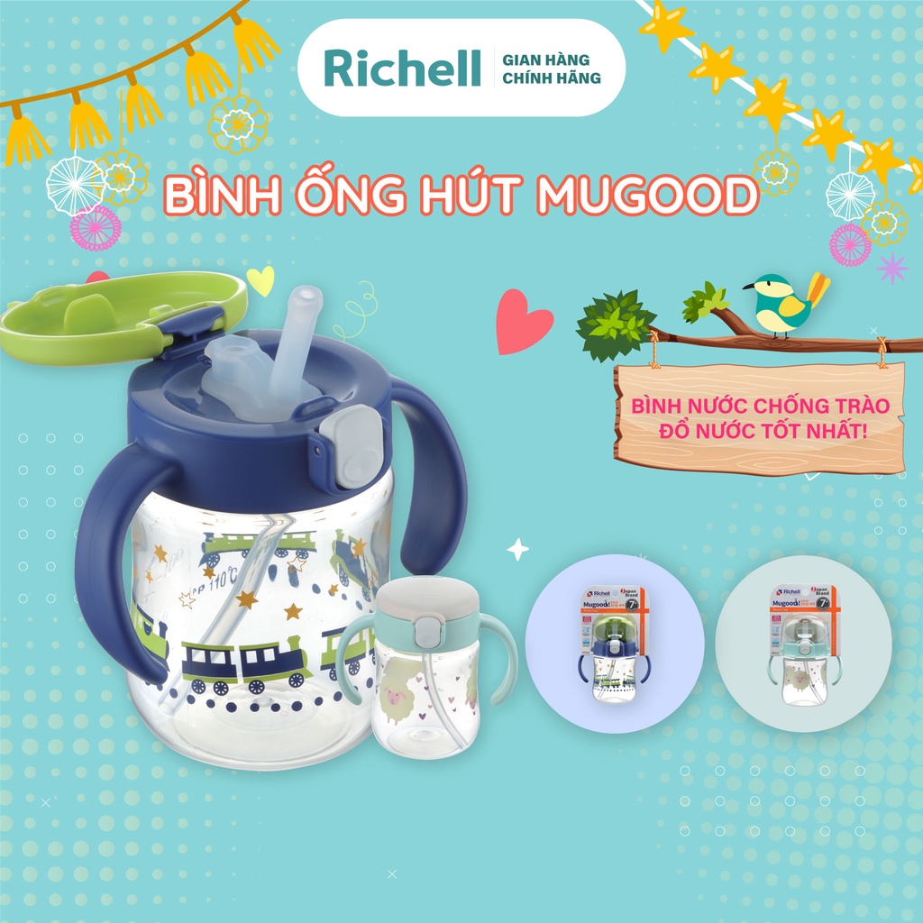 Bình ống hút MUGOOD Richell Nhật Bản - 200ml | Baby