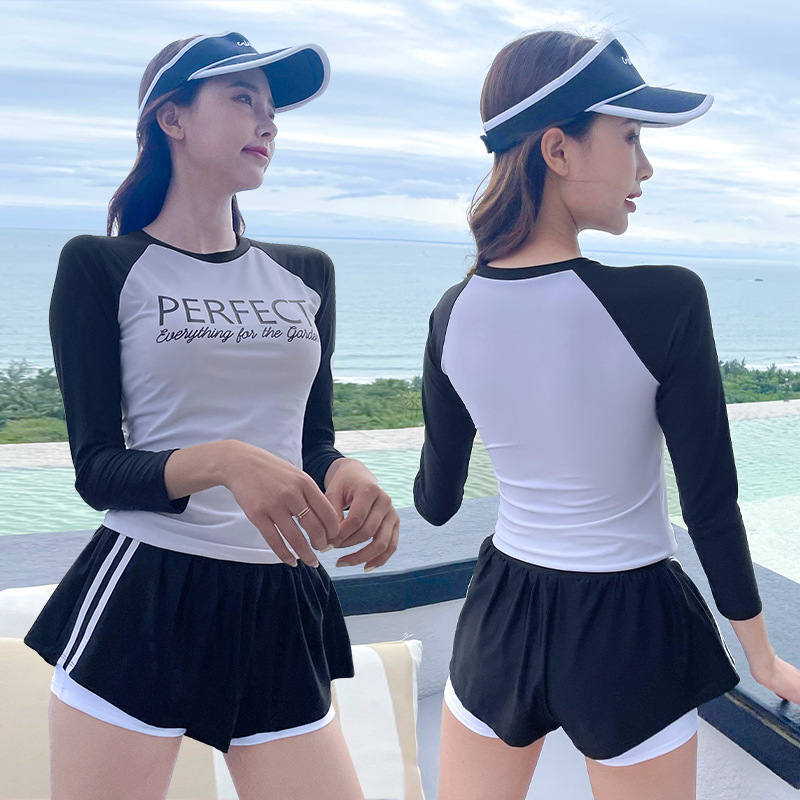 Đồ Bơi Nữ Tay Dài Phong Cách Thể Thao Size 37-70kg | BigBuy360 - bigbuy360.vn