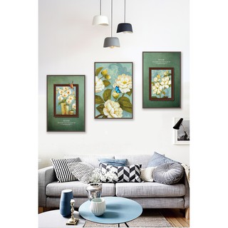 Bộ 3 tranh canvas treo tường hoa vintage IB4066 - 30 x 45 cm x 3 tranh