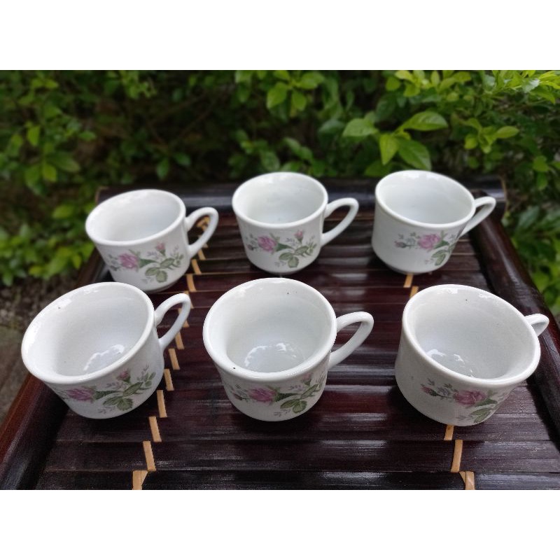 Ấm chén hoa hồng có quai Hải Dương, ấm chén pha trà Hải Dương xưa tồn kho