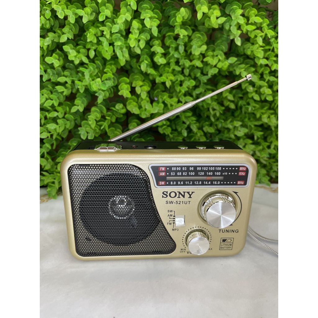 Đài Radio SONY SW-521UT Phiên Bản Mới. Hỗ Trợ Cắm Thẻ Nhớ, Hỗ Trợ Đèn Pin Trợ Sáng, Độ Bền Cực Cao. Bảo Hành 12 Tháng