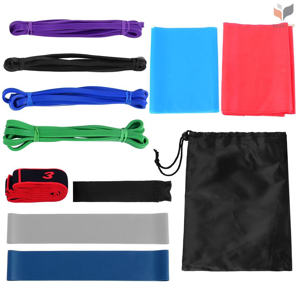 Set 11 Dây Đai Kháng Lực Hỗ Trợ Các Bài Tập Yoga / Gym