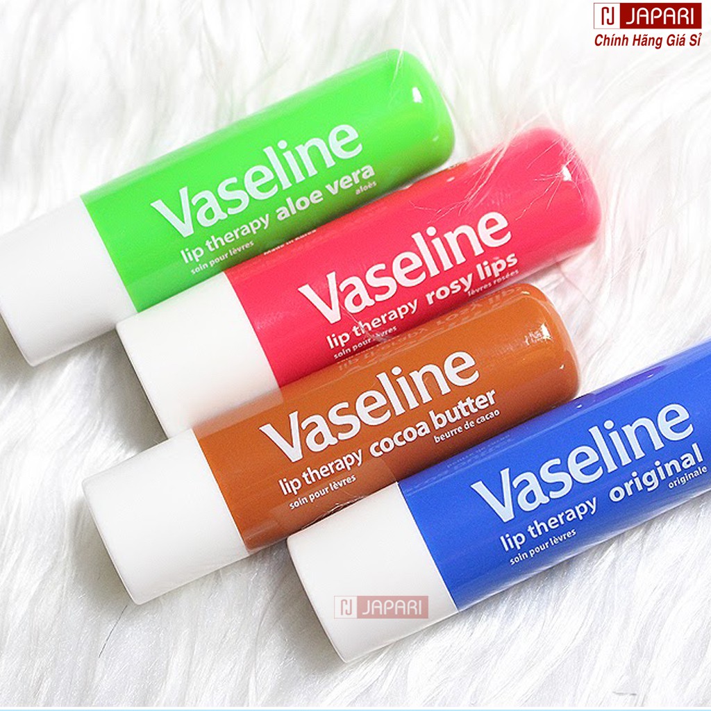 Son Dưỡng Môi Vaseline CHÍNH HÃNG Dạng Thỏi Không Màu, Có Màu - Son Vaseline Dưỡng Môi, Dưỡng Móng Tay Dài Cứng  JAPARI