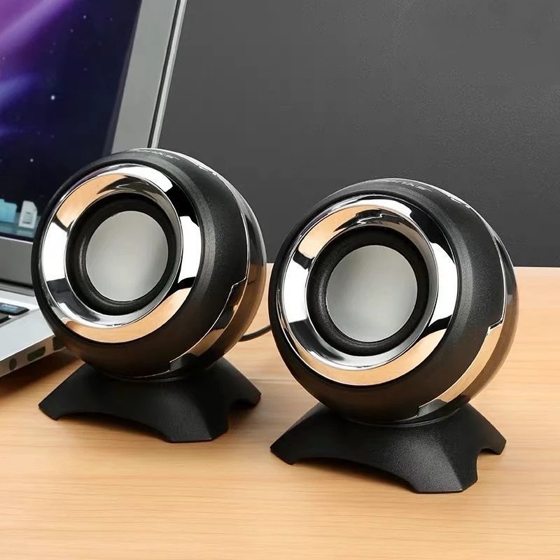 2Pc Mini Magic Ball Home Notebook Desktop Sound / Wired USB High Quality Speaker
