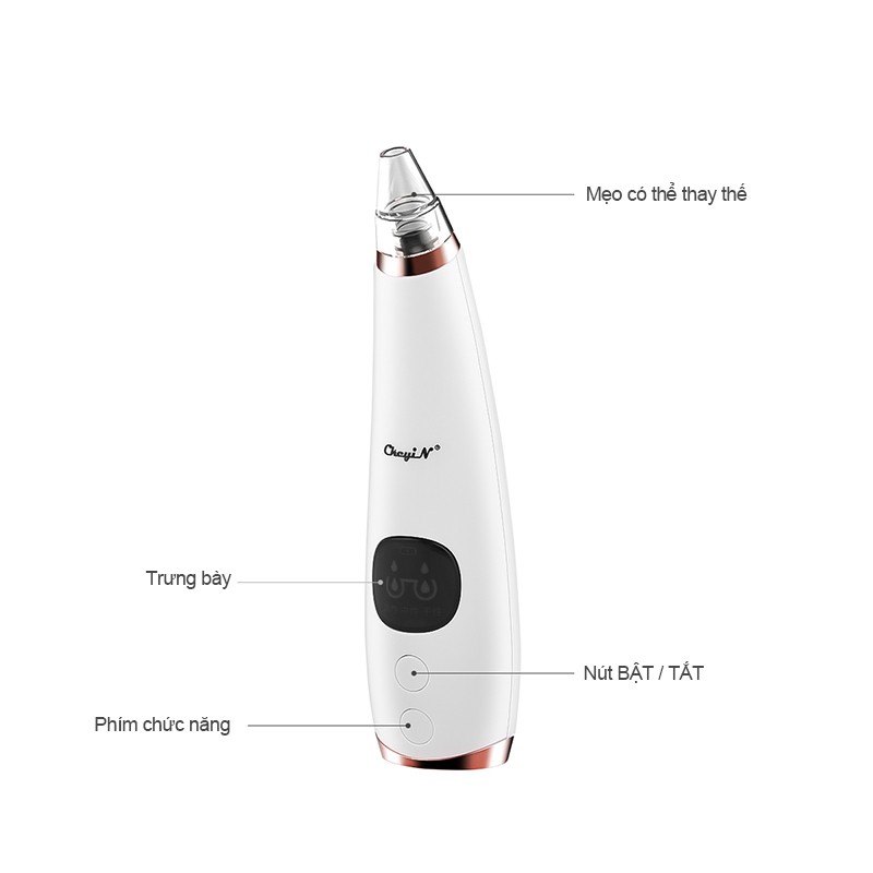 [Mã FMCGMALL - 8% đơn 250K] Máy hút mụn đầu đen CkeyiN làm sạch lỗ chân lông chăm sóc da | BigBuy360 - bigbuy360.vn