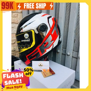 [ MIỄN PHÍ V/C] Mũ bảo hiểm Fullface Chính Hãng Asia Nhiều TEM - Nhựa ABS Dẻo, Độ Bền Cao, Kính Chống Tia UV BH 12T