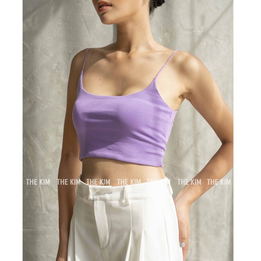 [Mã FADEP0610 giảm 10K đơn 99K] Áo croptop 2 dây sợi bún The Kim cotton hai lớp, áo nữ 2 dây A104 | BigBuy360 - bigbuy360.vn