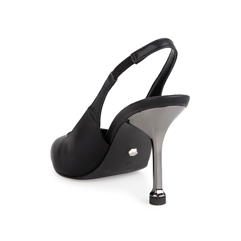 Giày sandal cao gót mũi nhọn gót mạ ánh bạc cao 8cm - Sablanca 5050SN0132