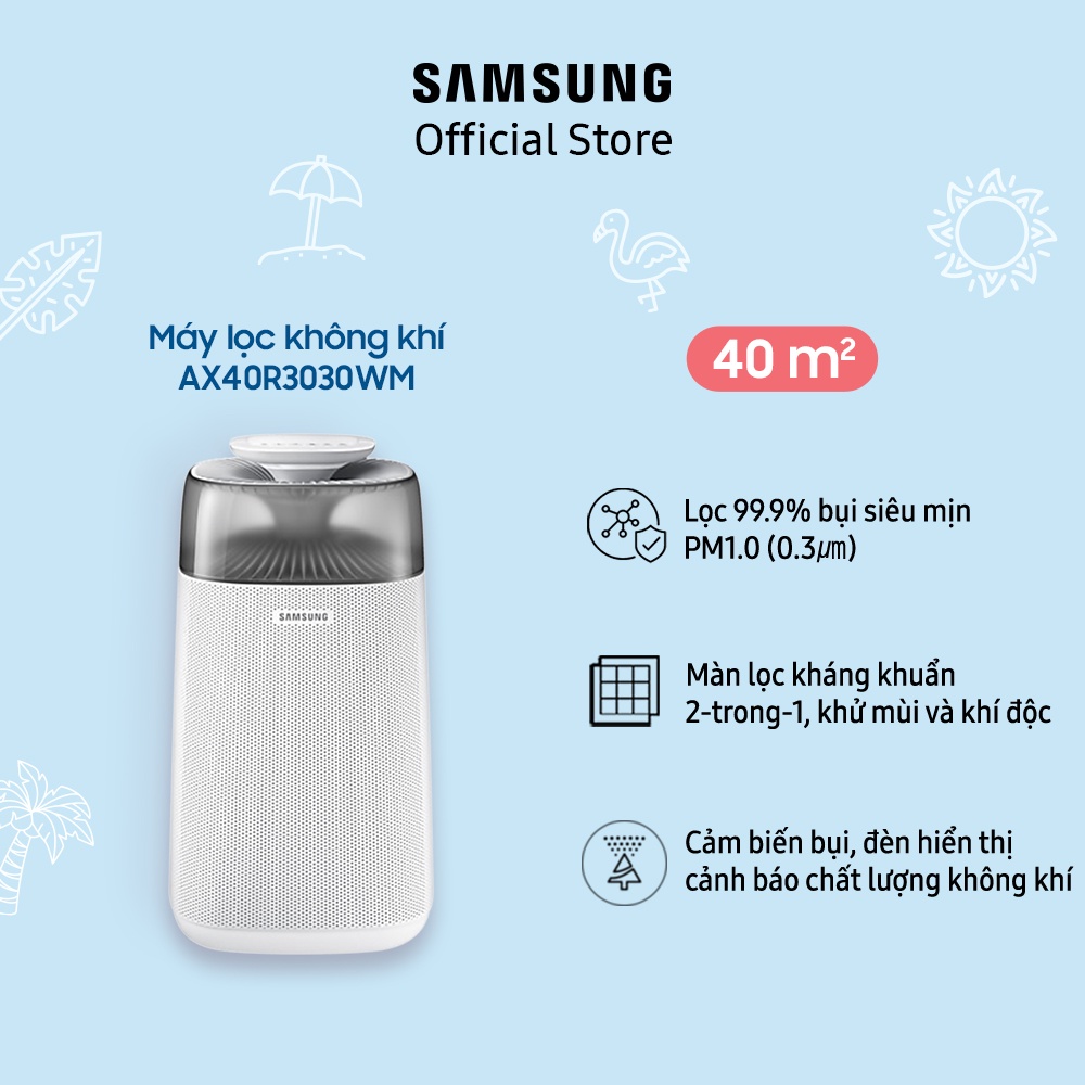 [Mã ELSAM5 giảm 10% đơn 500K] Máy lọc không khí Samsung AX40R3030WM/SV