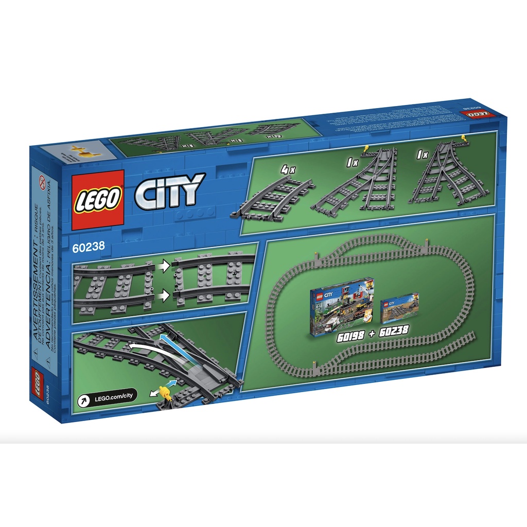Lego HaHa - Lego City - Base - Switch Track - Đường ray xe lửa - Bộ chuyển ray - 60238