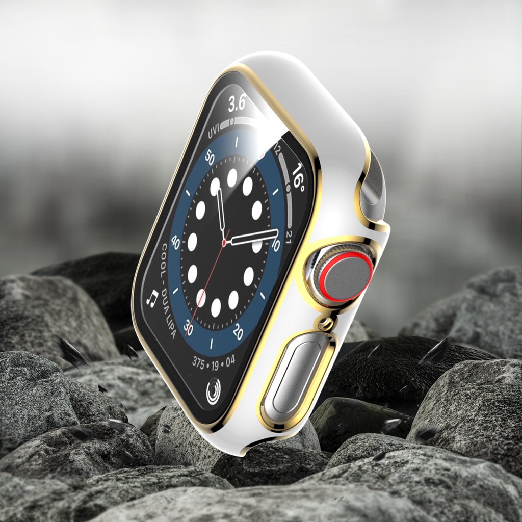 Ốp bảo vệ kính cường lực Jansin thích hợp cho đồng hồ Apple Watch 44mm 40mm 38mm 42mm Iwatch Series 6 Se 5 4 3 2 1