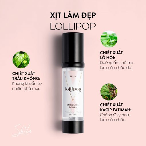 Xịt làm đẹp toàn diện vùng kín hương kẹo ngọt SHILA INTIMATE TONER LOLLIPOP 50ML