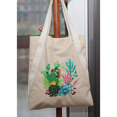 Combo Kit thêu tay trang trí DIY Bộ kit thêu Cherish túi tote Handmade  ZEN HANDMADE