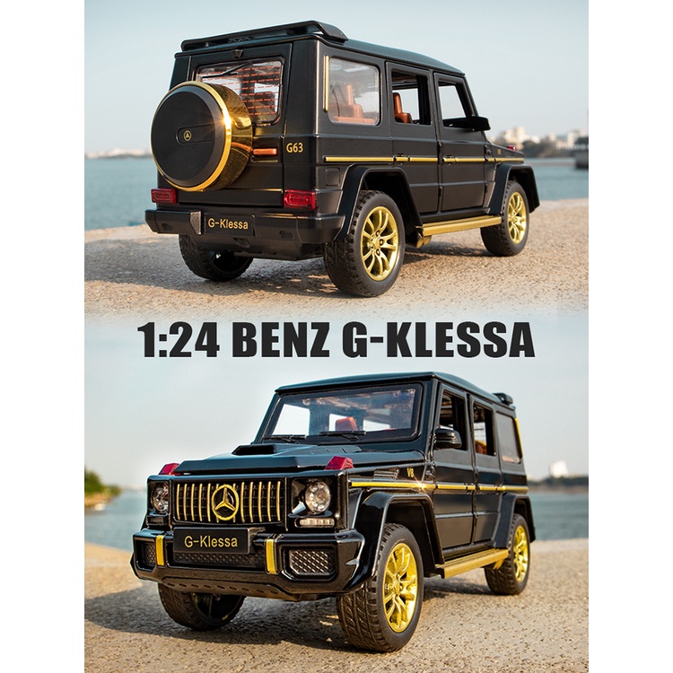 Mô hình xe ô tô Mercedes-Benz G63 tỉ lệ 1:24 bằng kim loại xe có âm thanh và đèn