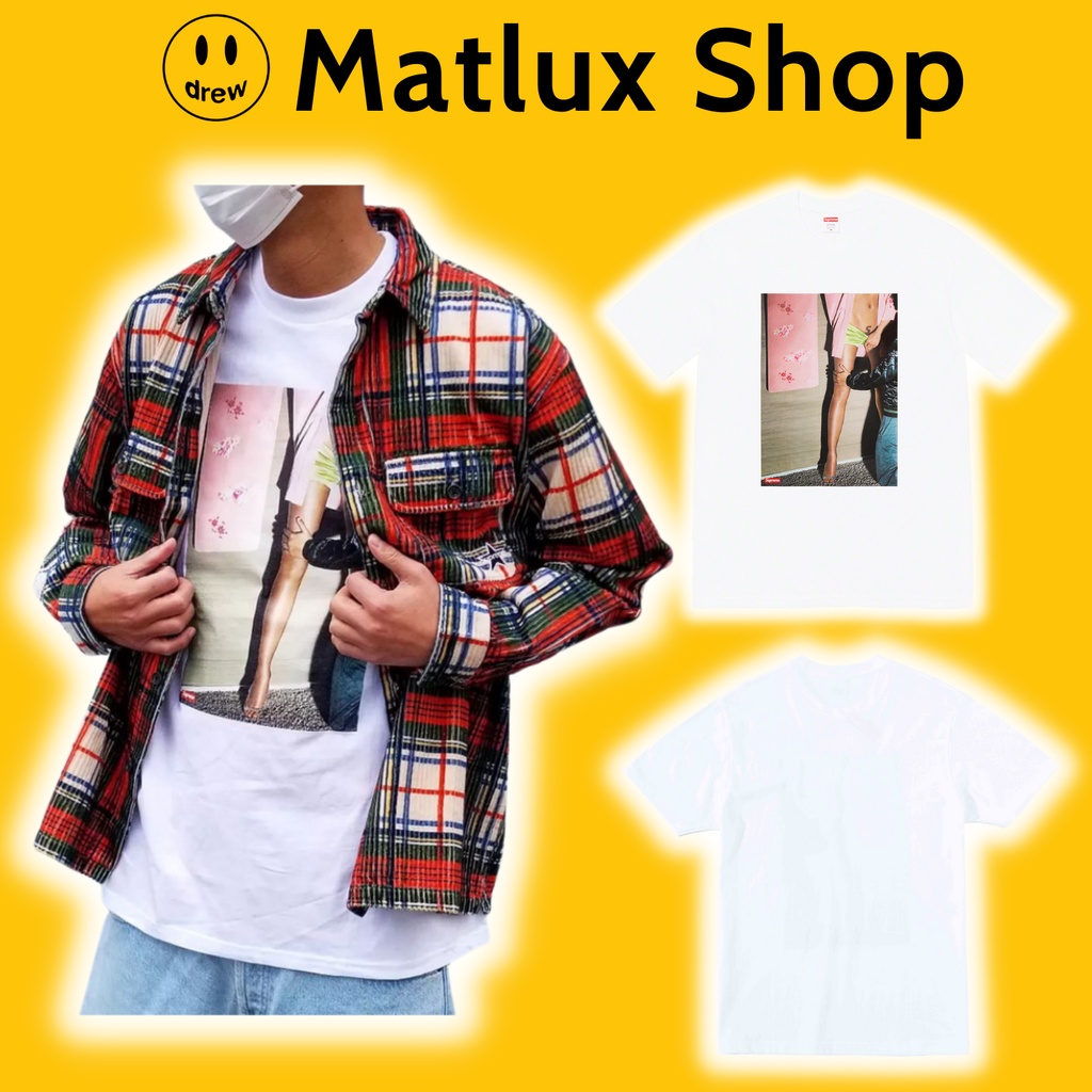 Áo thun Supreme 22SS Model Tee màu trắng bản cao cấp, Áo tee Supreme unisex chất liệu vải cotton thoáng mát form rộng