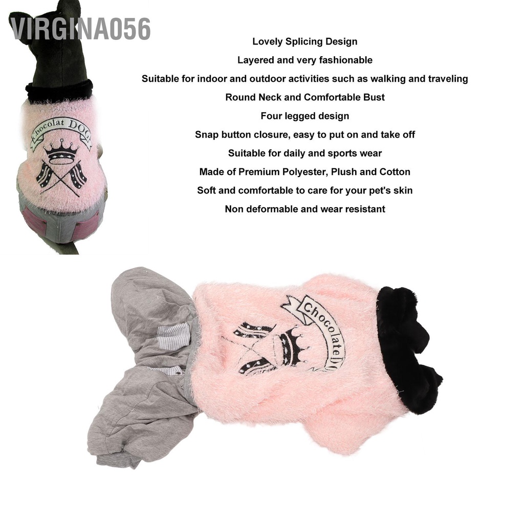 Có thể bán buôn Quần áo mùa đông cho chó Sang trọng Ấm áp dày 4 chân Thú cưng dễ thương Trang phục thời tiết lạnh lớn vừa Virgina056 Hàng giao ngay