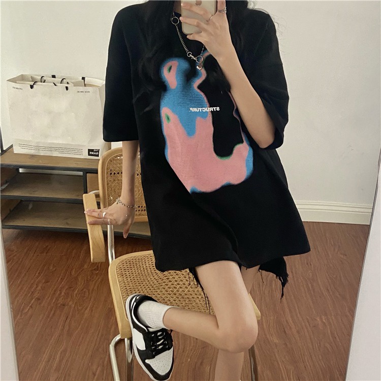 Áo Thun Nữ Tay Ngắn In Hình Thời Trang Hàn Quốc