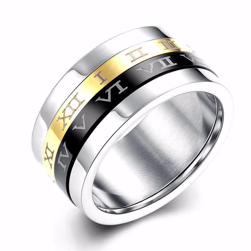 Nhẫn nam số la mã xoay - NN19