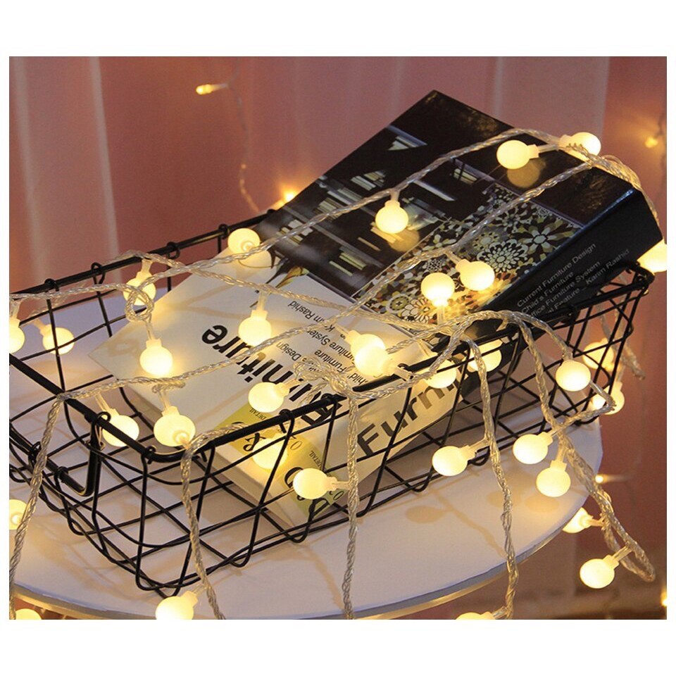 Đèn Led Xài Pin AA/ Cắm Điện 220V Bóng Đèn Tròn Cherry Ball Trang Trí Decor Phòng Ngủ Tiệc Noel Cắm Trại Đẹp Rẻ