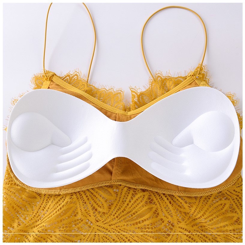 Áo Bra Nữ Ren Hình Lá Dáng Lửng Dây Mảnh Sexy 9936