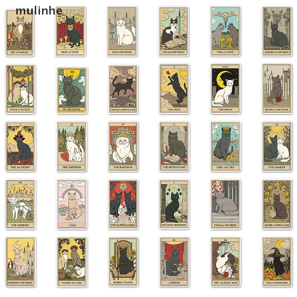 Set 62 Tấm Thẻ Bài Tarot Họa Tiết Hoạt Hình Trang Trí Vali DIY
