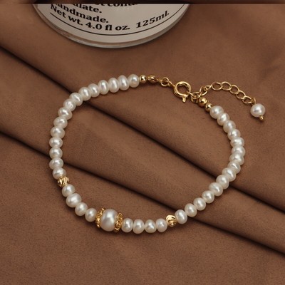Vòng Tay Ngọc Trai Titan Size 4ly Màu Trắng Thời Trang - Ngọc Trai Trường Thịnh