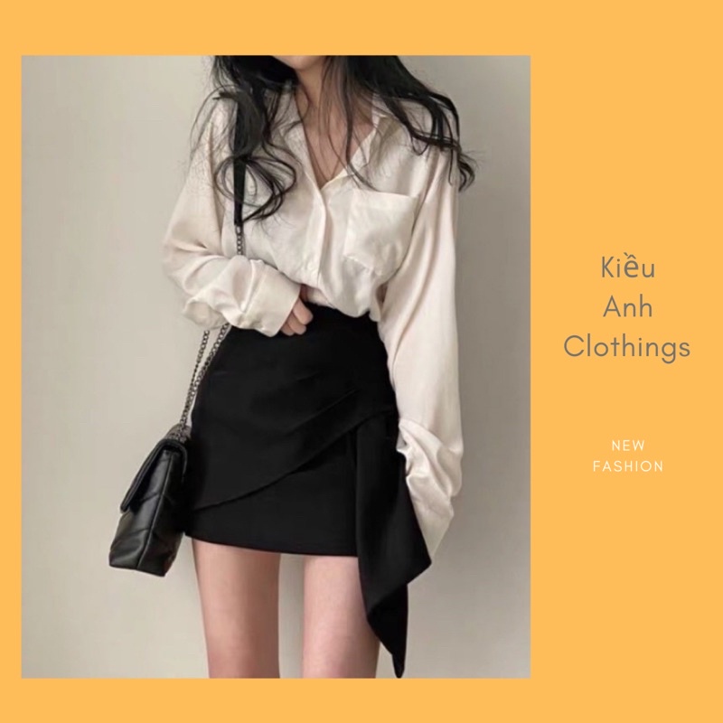 Chân váy ngắn vạt chéo cao cấp phong cac Hàn Quốc- Full size