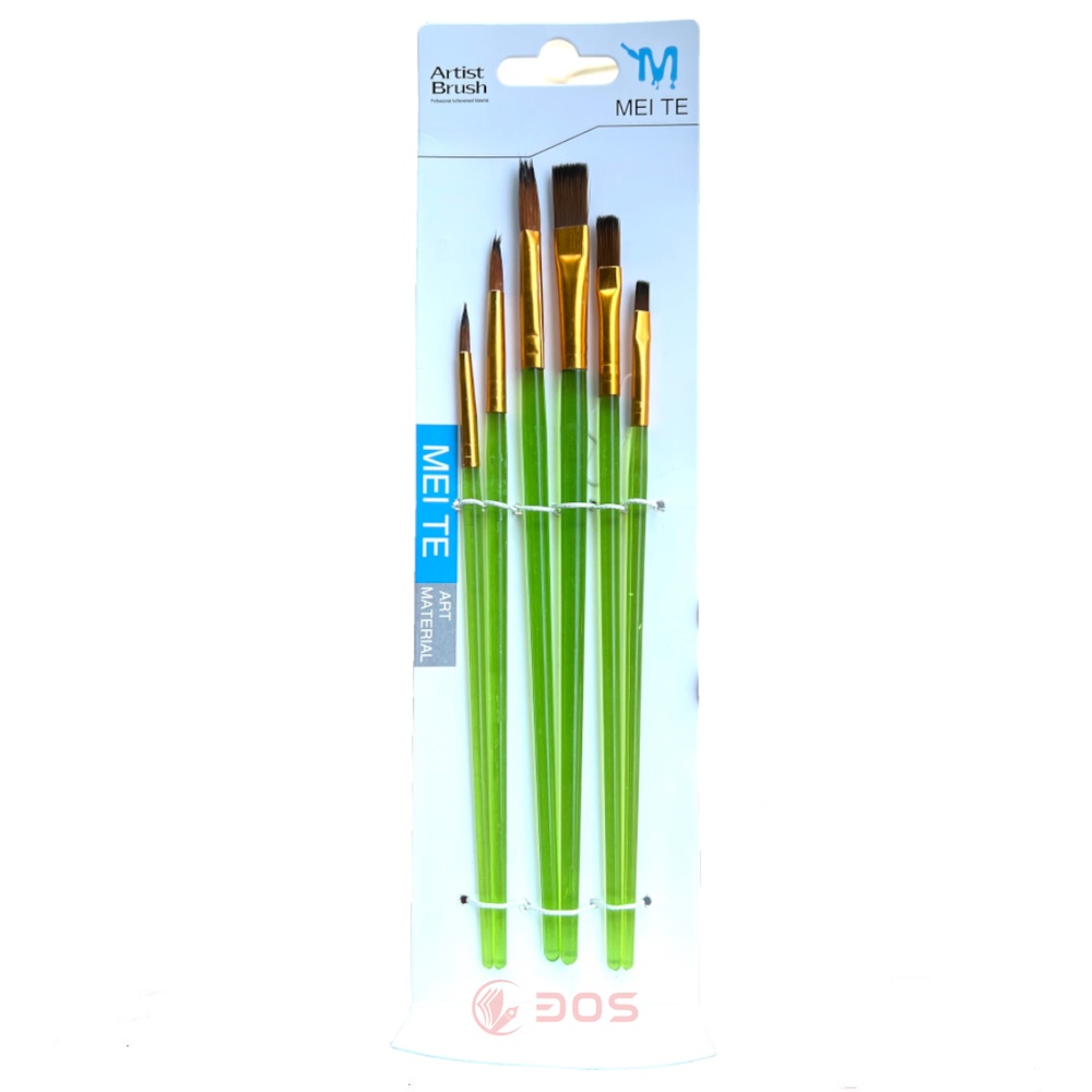 Bộ Cọ Vẽ 6 Cây Chuyên Nghiệp Artist Brush - Dùng Cho Màu Nước/Bột/Sơn Acrylic 30S Store M836 Màu Xanh