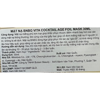 MẶT NẠ  BNBG VITA COCKTAIL